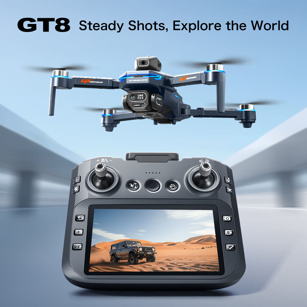 Drone Camera Hd - โดรนบินหลบหลีกสิ่งกีดขวาง GT8 – โดรนควอดคอปเตอร์แบบไร้แปรงถ่าน HD พร้อมรีโมทคอนโทรลหน้าจอขนาดใหญ่
