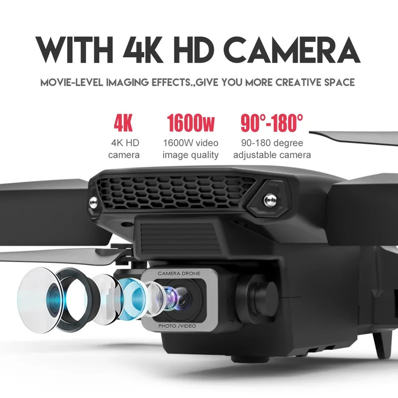 โดรนพับได้อัจฉริยะ E88 Pro รอง - Drone Camera Wide Angle บทวิจารณ์และราคา